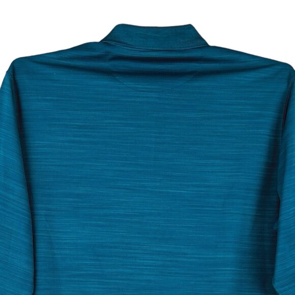 Haggar Men Polo Shirt Size 2XLT Long Sleeve Heather Blue Stretch Buttons Placket - Picture 9 of 10